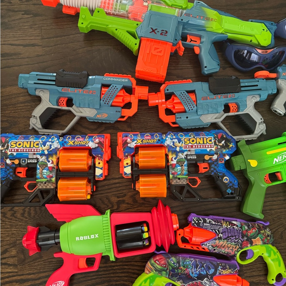Nerf Action Figures Blue and Orange Tactical Playset